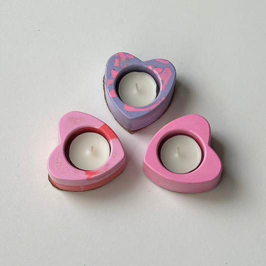 Porta vela corazón