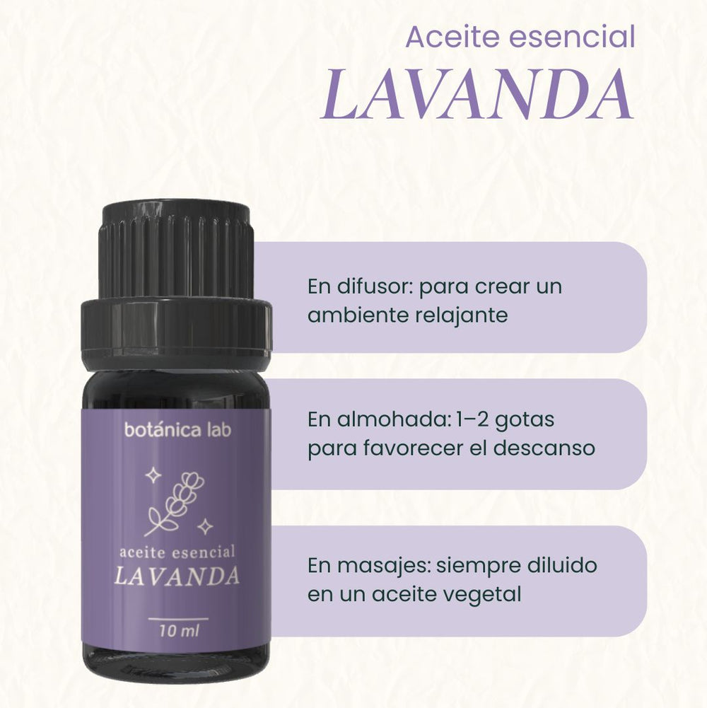 Aceite esencial de lavanda Botánica Lab 10 ml para relajación, dormir mejor y aromaterapia
