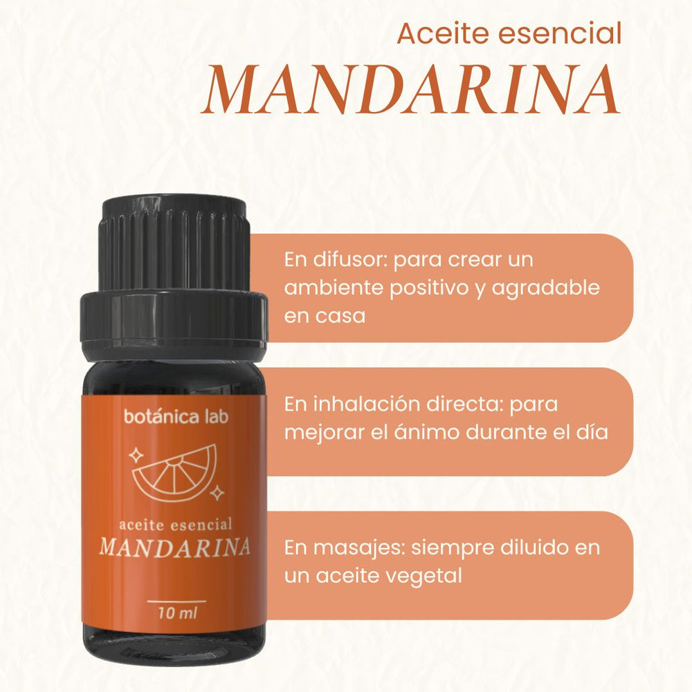 Aceite esencial de mandarina Botánica Lab 10 ml para aromaterapia, energía y bienestar emocional