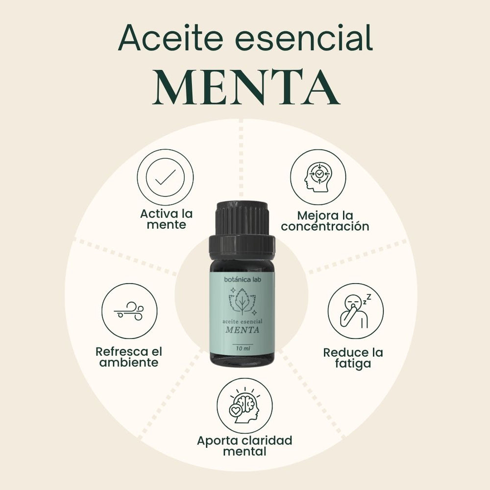 Aceite esencial de menta Botánica Lab 10 ml para claridad mental, energía y aromaterapia