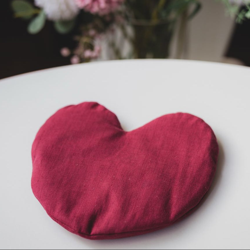 Corazón Relajante para Ojos – Almohadilla con Semillas de Linaza