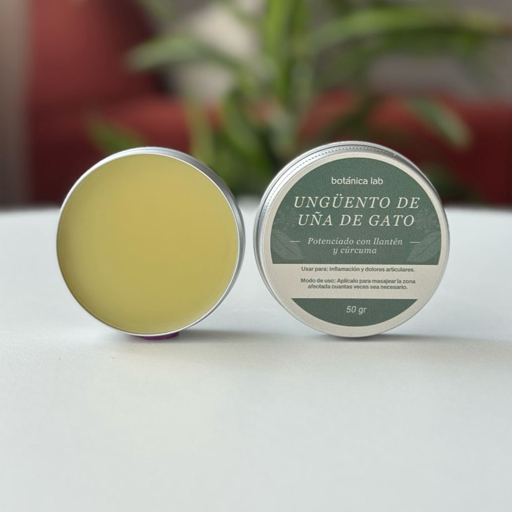Alivio natural para inflamación y dolor articular. Hecho con uña de gato, llantén y cúrcuma para cuidar tus articulaciones.