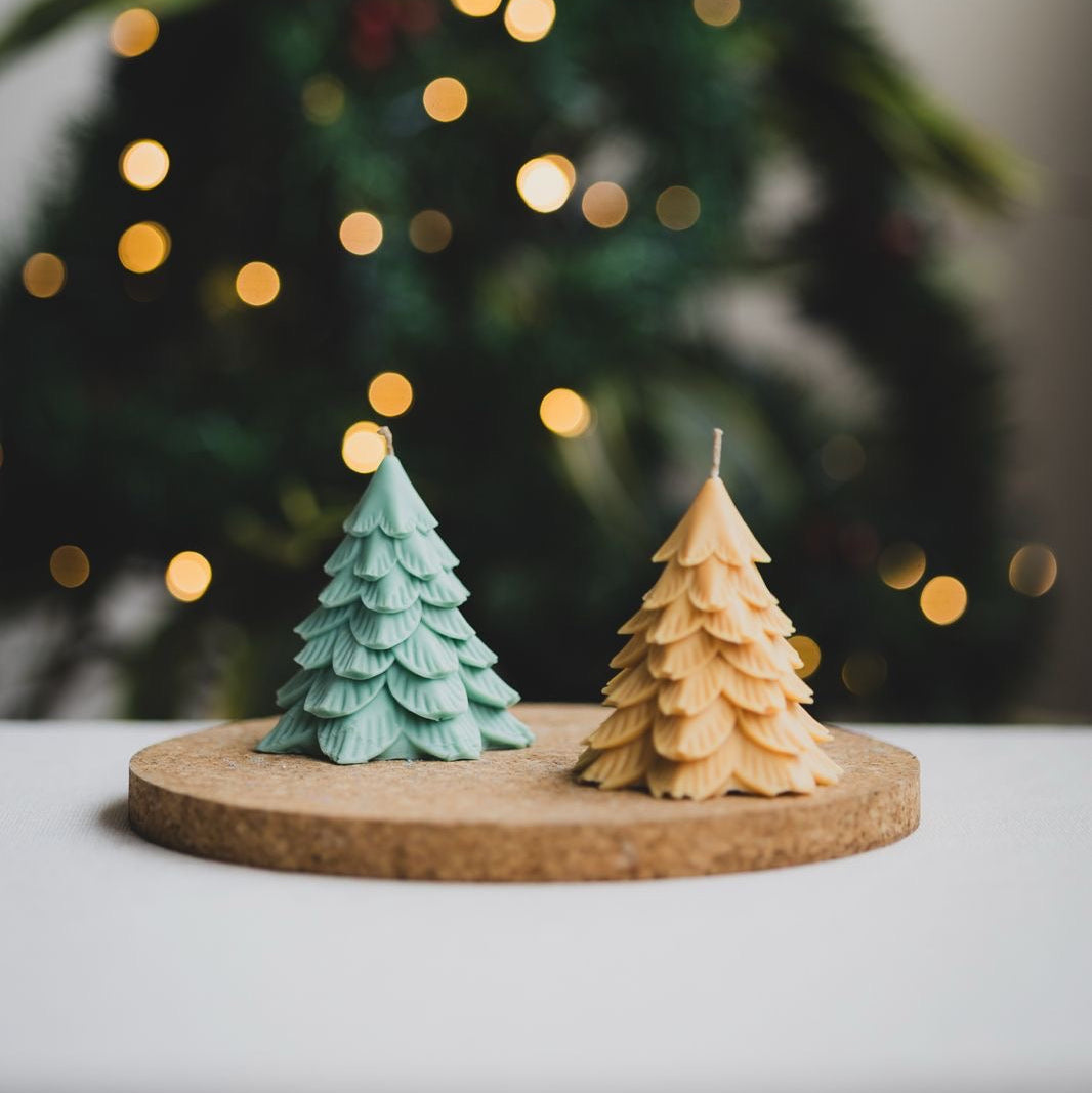 Árbol de navidad hojas - Vela de Soya