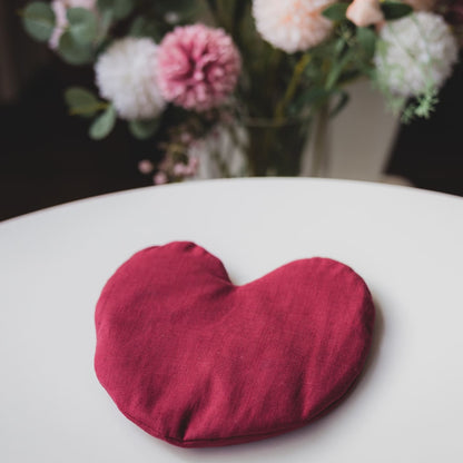 Corazón Relajante para Ojos – Almohadilla con Semillas de Linaza