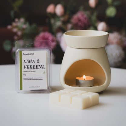 Quemador de Cerámica + Ceras Aromáticas – Ritual de Aromaterapia en Casa