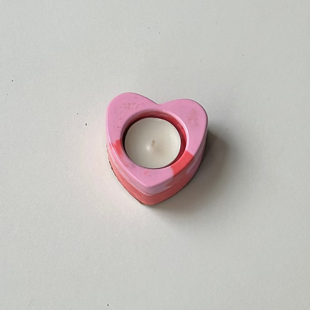 Porta vela corazón