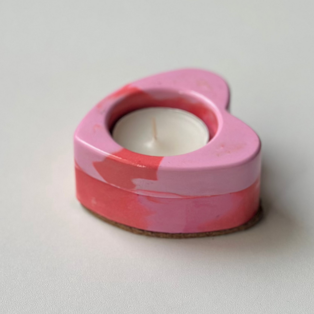 Porta vela corazón