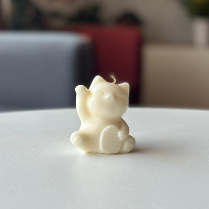 Vela Gatito de la Suerte – Prosperidad y Buena Energía