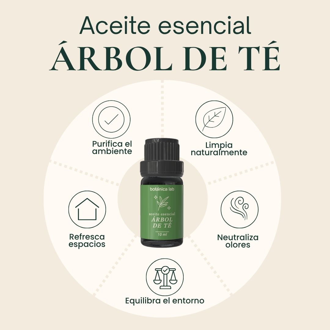 Aceite esencial de árbol de té Botánica Lab 10 ml para purificar la piel, cuero cabelludo y aromaterapia