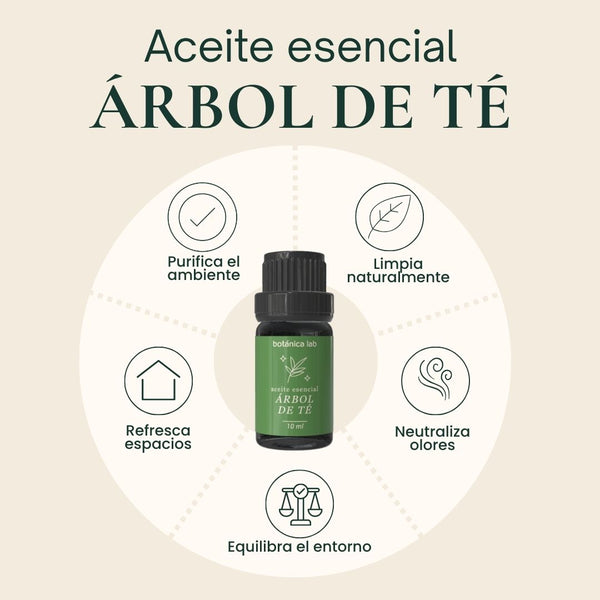 Aceite esencial de árbol de té Botánica Lab 10 ml para purificar la piel, cuero cabelludo y aromaterapia