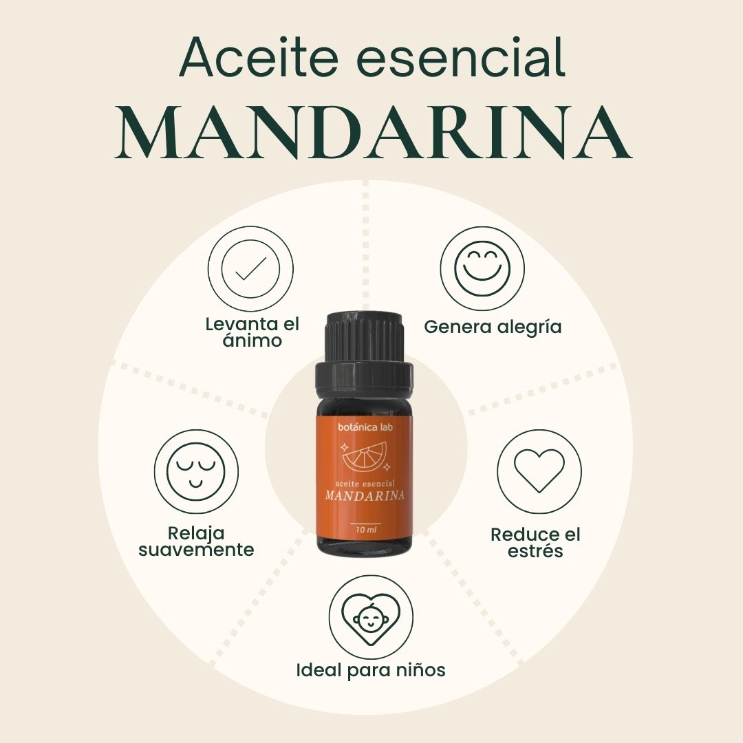 Aceite esencial de mandarina Botánica Lab 10 ml para aromaterapia, energía y bienestar emocional