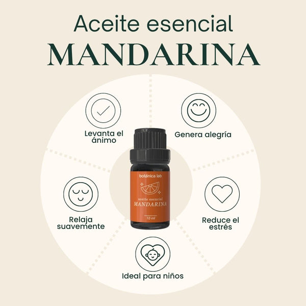 Aceite esencial de mandarina Botánica Lab 10 ml para aromaterapia, energía y bienestar emocional