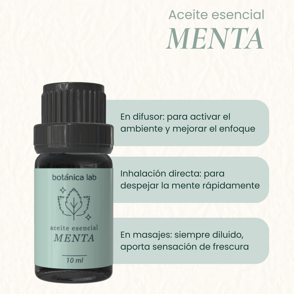 Aceite esencial de menta Botánica Lab 10 ml para claridad mental, energía y aromaterapia