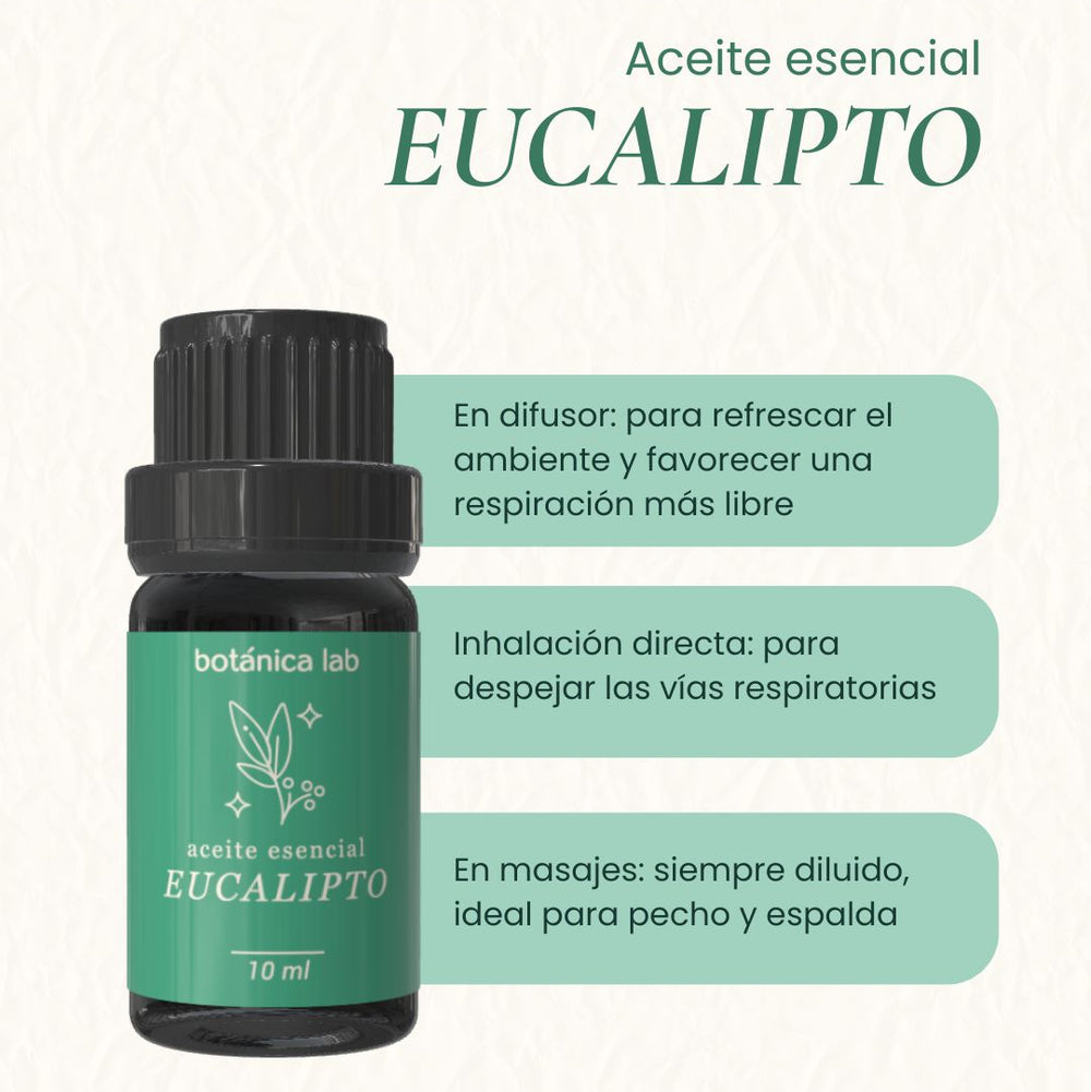 Aceite esencial de eucalipto Botánica Lab 10 ml para difusor, respiración profunda y aromaterapia