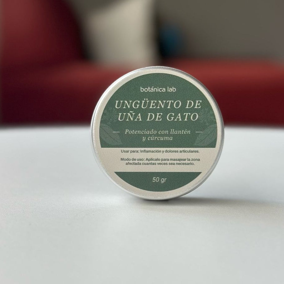 Alivio natural para inflamación y dolor articular. Hecho con uña de gato, llantén y cúrcuma para cuidar tus articulaciones.