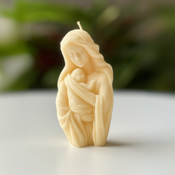 Vela Virgen María con Niño de Soya – Botánica Lab