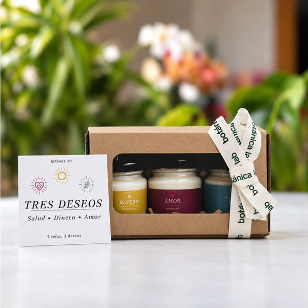 Velas de Salud, Dinero y Amor: Pack 3 Deseos – Botánica Lab